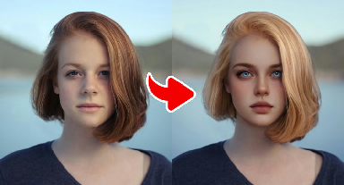 Example result of the Angel Transformation – Heavenly Look effect