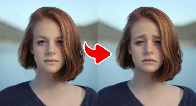 Example result of the Sad Face Effect – Instantly Look Emotional effect